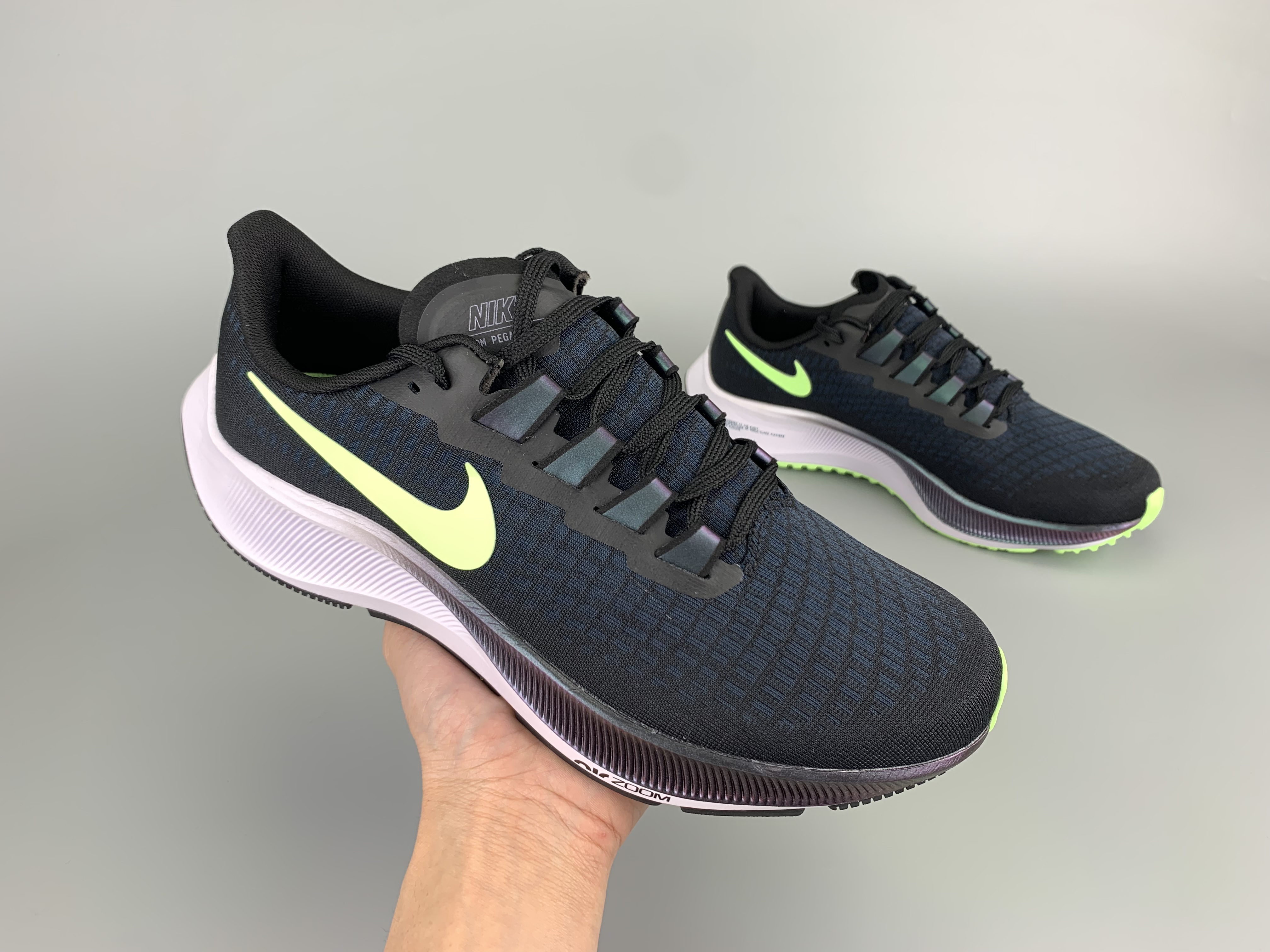 Men Nike Zoom Pegasus 37 Black White Running Shoes - Click Image to Close